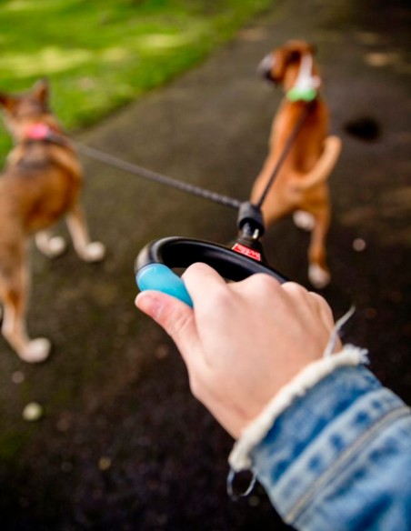 Correa para perros doble con Asa cómoda de Gel M/L (+27kg)