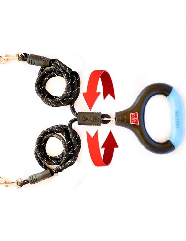 Correa para perros doble con Asa cómoda de Gel...