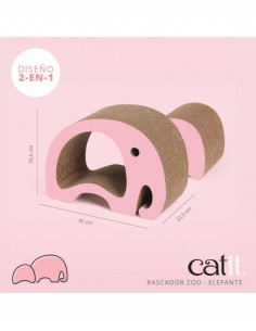 Catit ZOO Rascador ELEFANTE de Cartón Reciclado 2 en 1 -... 2
