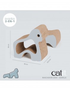 Catit ZOO Rascador GORILA de Cartón Reciclado 2 en 1 -... 2