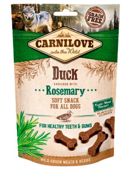 CARNILOVE Pato y Romero 200g - Snack Semihúmedo para Perros