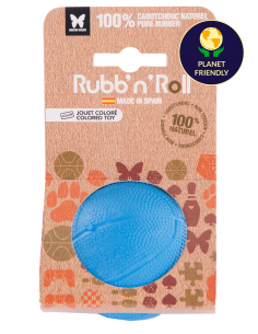 Rubb'n'roll Pelota de Caucho Natural Azul - Para Perros