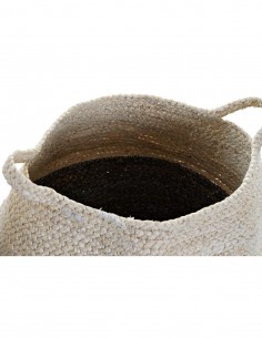 Cesta de Fibra Gris y Beige Grande 40x37cm - Organización 2