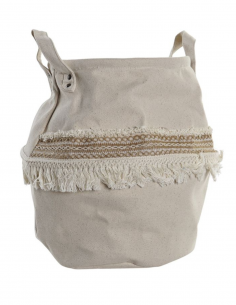 Cesta de Tela Blanca y Beige 35x35cm - Organización