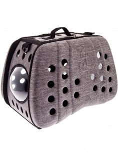 Transoportín Plegable Gris 43x30x33cm - Para Perros y Gatos