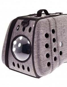 Transoportín Plegable Gris 43x30x33cm - Para Perros y Gatos 2