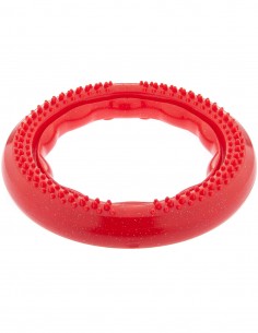 Anillo Ultra Resistente Mordedor Sabor Ternera Rojo 20cm