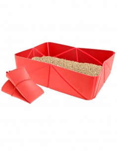 Arenero Plegable De Viaje Rojo 37x28x10cm - Para Gatos