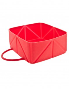 Comedero Plegable De Viaje Para Perros Rojo 12x12x5cm