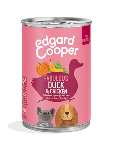 EDGARD COOPER Pato y Pollo con Plátano y Mango 400g - Comida Húmeda CACHORRO