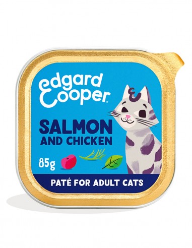 Edgard & Cooper Comida Húmeda Gatos Esterilizados o Activos Gato Adulto  Trozos en Salsa Natural Sin Cereales Latas 85g x 18 (Pavo, 85g x 18)