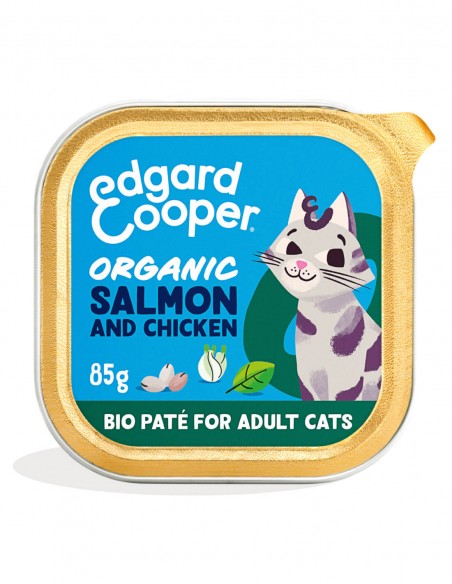 Edgard Cooper BIO Salmón y Pollo con Chía y Albahaca 85g - Comida Húmeda Gatos
