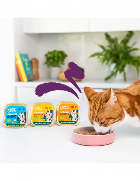 Edgard Cooper BIO Salmón y Pollo con Chía y Albahaca 85g - Comida Húmeda Gatos