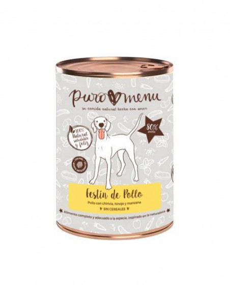 Caducidad: 21/01/2027 | PUROMENU Festín de Pollo, Manzana y Miel 400g - Comida Húmeda para Perros