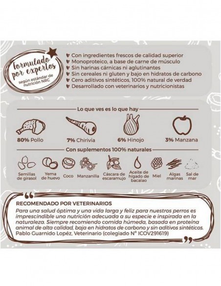 Caducidad: 21/01/2027 | PUROMENU Festín de Pollo, Manzana y Miel 400g - Comida Húmeda para Perros