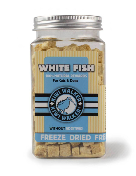 Próxima caducidad: 31/05/26 KIWI WALKER Esturión Blanco 60g - Snack Liofilizado para Perros y Gatos