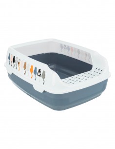 Bandeja Higiénica Delio con Borde Gris Blanca - Para Gatos