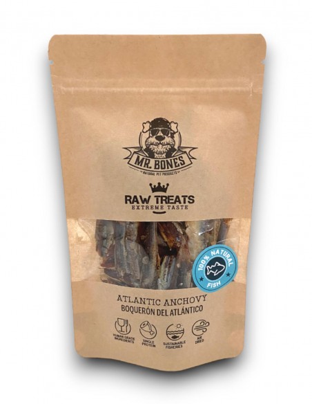 MR. BONES Boquerón troceado 45g - Snack Natural para Perros y Gatos