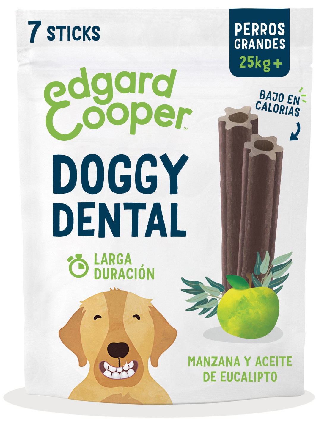 EDGARD & COOPER Manzana y Eucalipto Snack Dental L (255g)