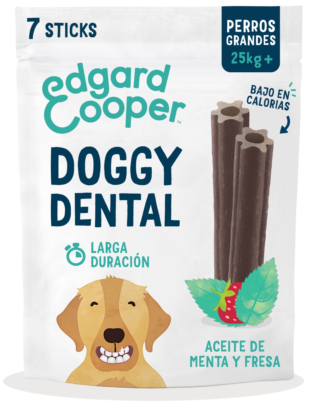 EDGARD & COOPER Fresa y Menta snack dental Perro L (255g)