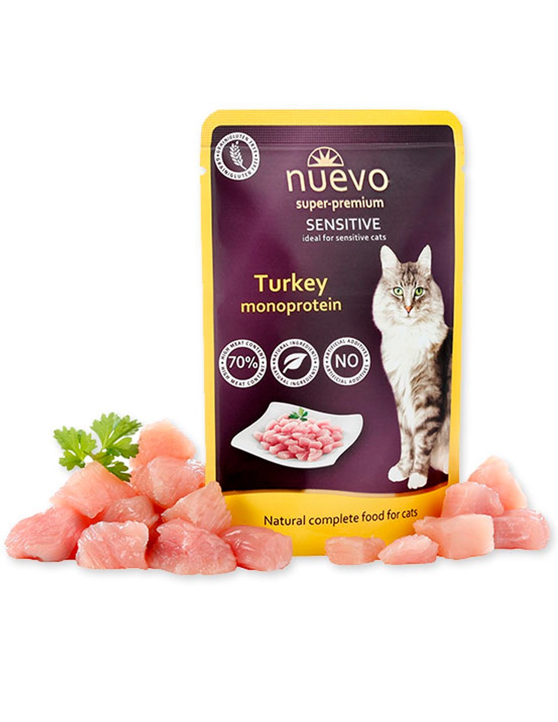 NUEVO Super Premium Sensitive Pavo 85g - Comida Húmeda para Gatos