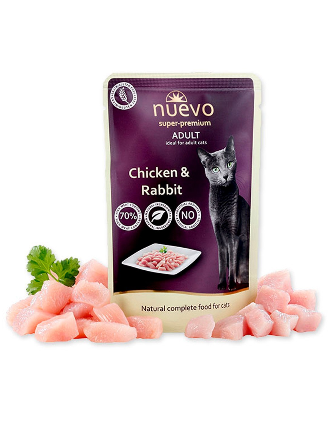 NUEVO Super Premium Conejo y Pollo 85g - Comida Húmeda para Gatos