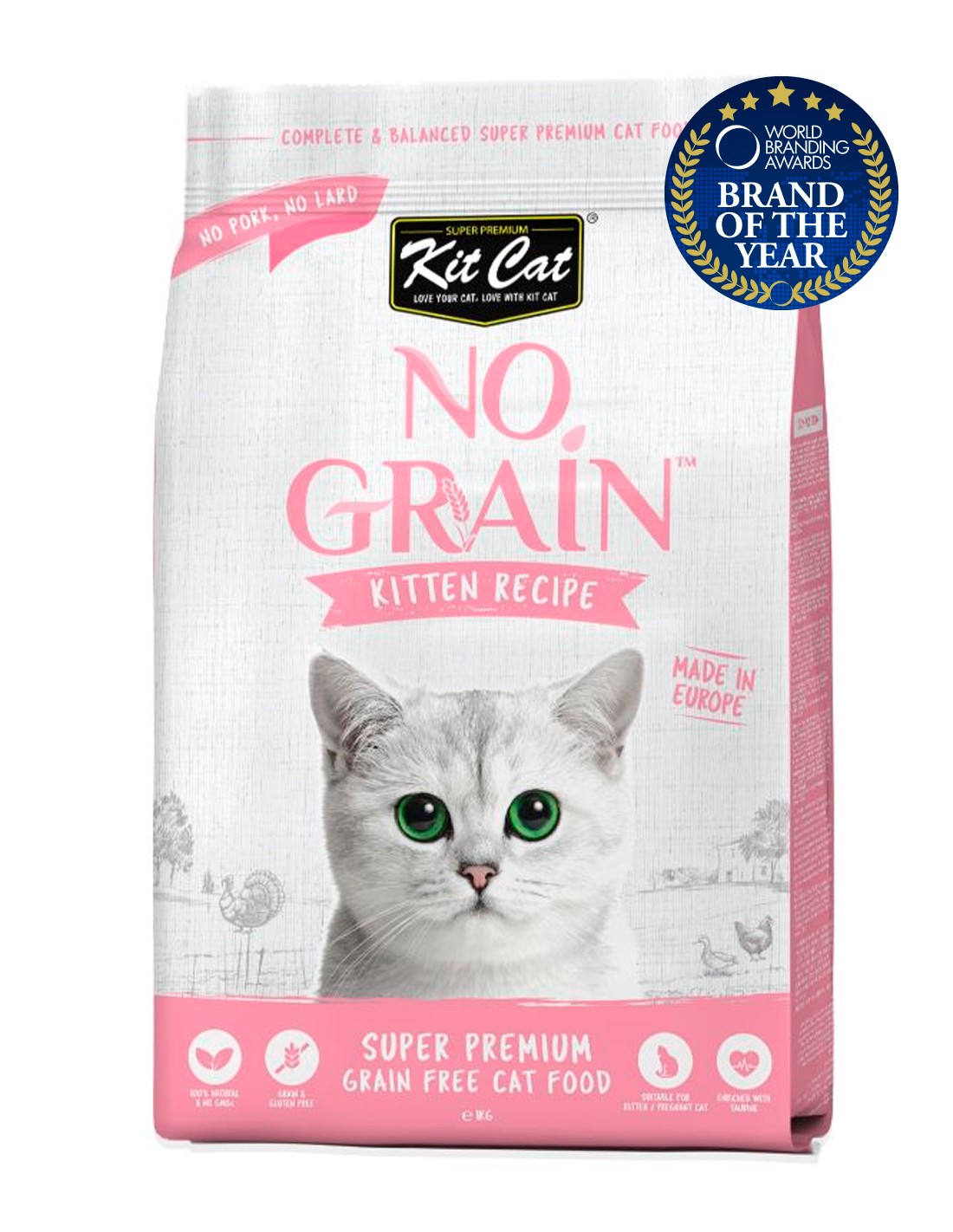 KIT CAT Pienso No Grain para Kitten 1kg