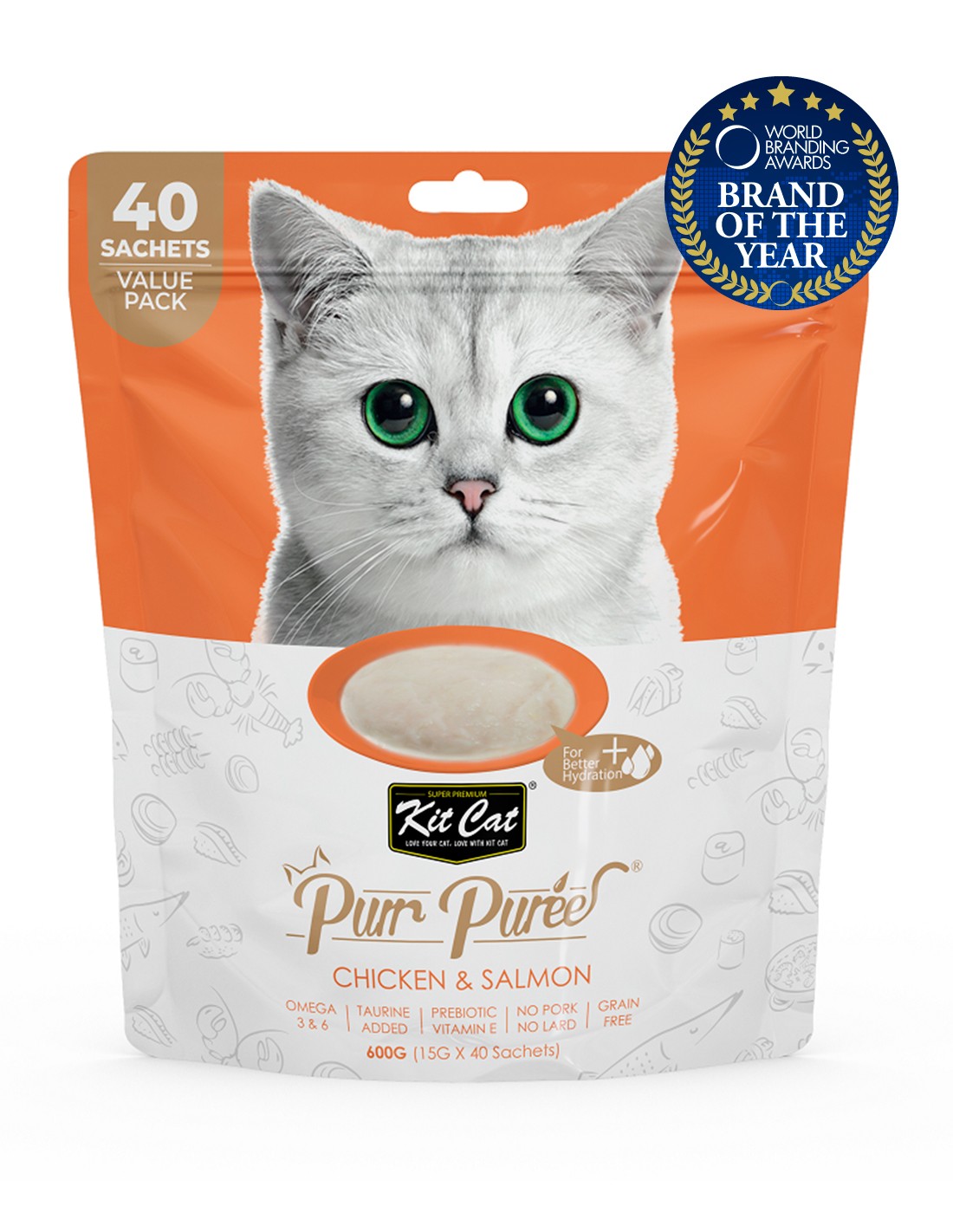 KIT CAT PurrPuree Value Pack - Pollo y Salmón 40x15g